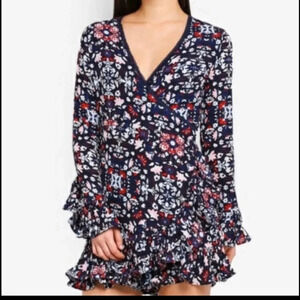 NWT Anthropologie Foxiedox Floral Ruffle Wrap Skort Dress Sz S